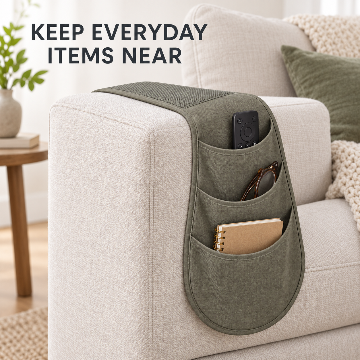 SofaSide Flow-Saddle Armrest Organizer