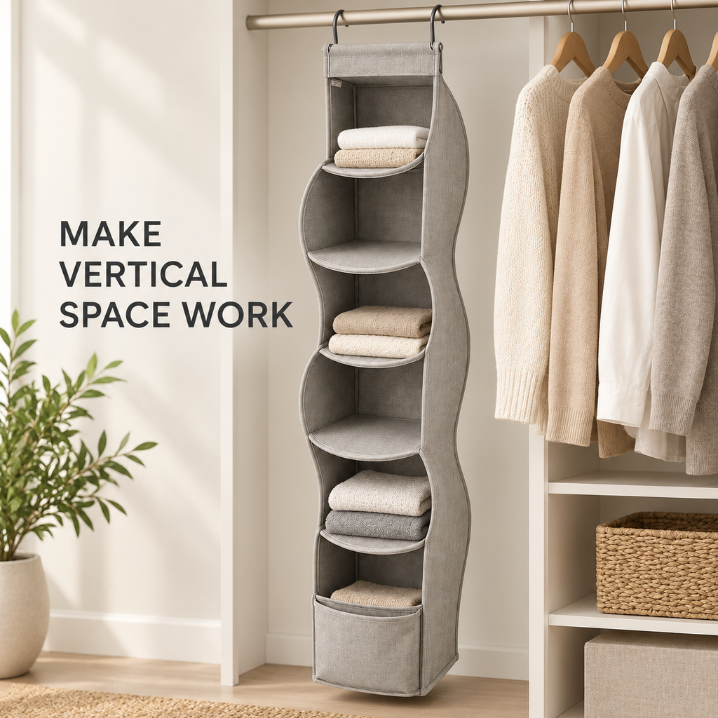 RailEase S-Curve Hanging Closet Organizer