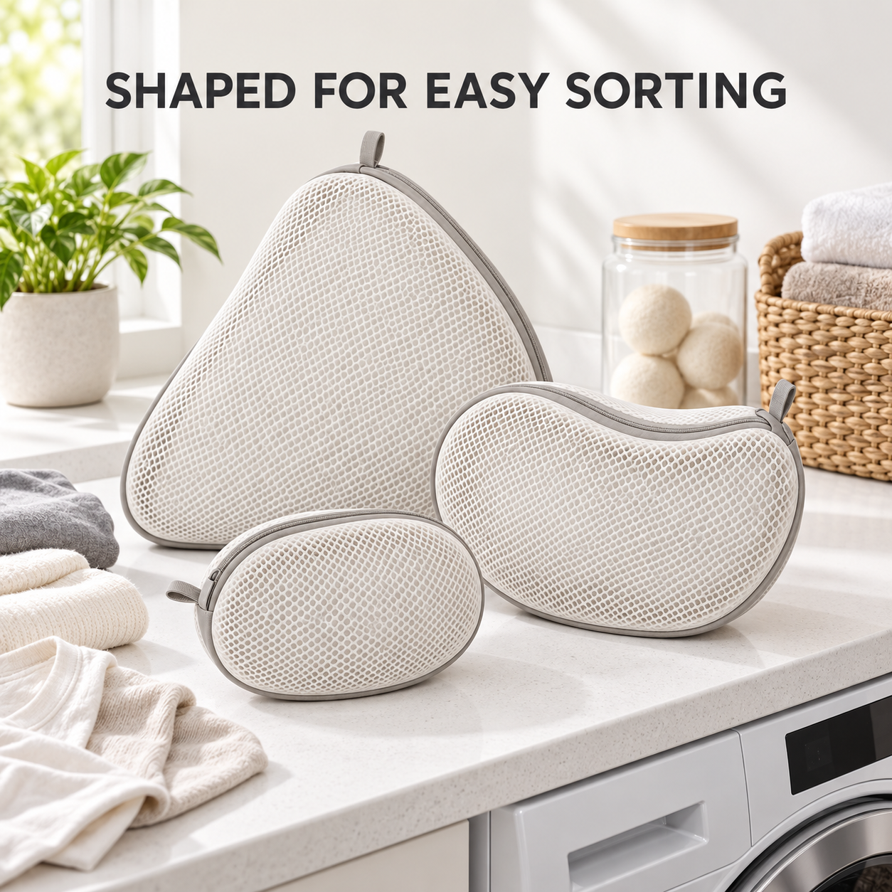 MeshCycle Pebble-Lobe Laundry Bag Set