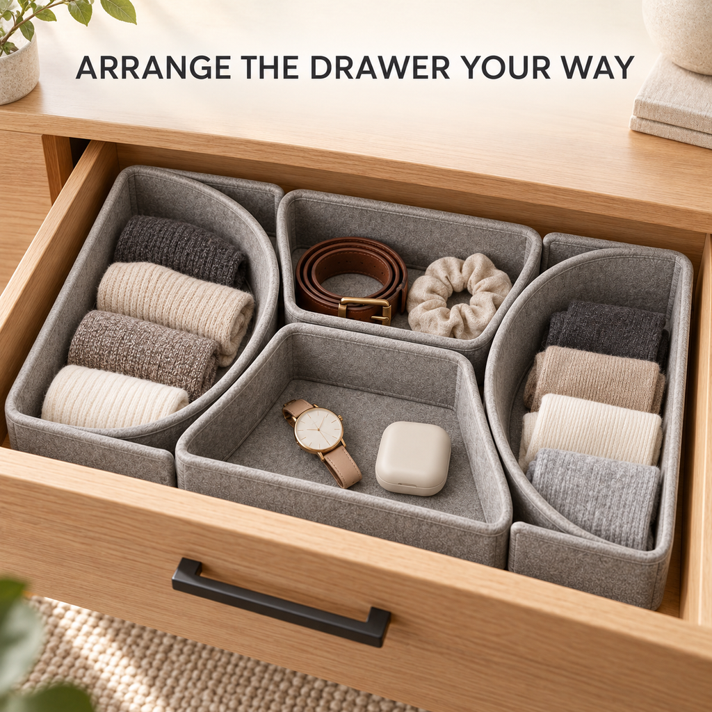 DivideSoft Interlock-Curve Drawer Organizer Set