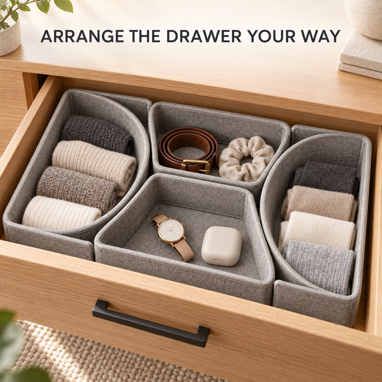 DivideSoft Interlock-Curve Drawer Organizer Set