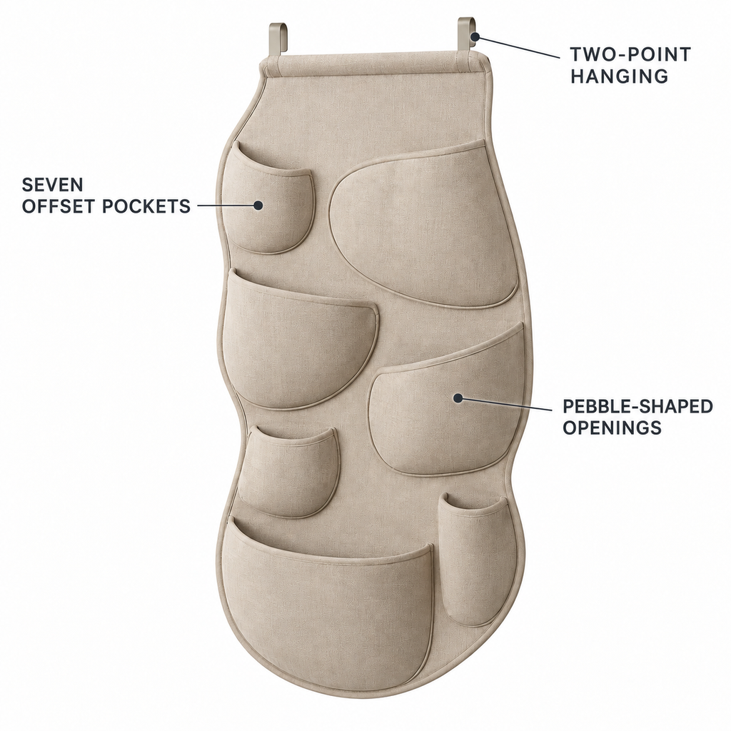 PocketWall Pebble-Grid Hanging Organizer