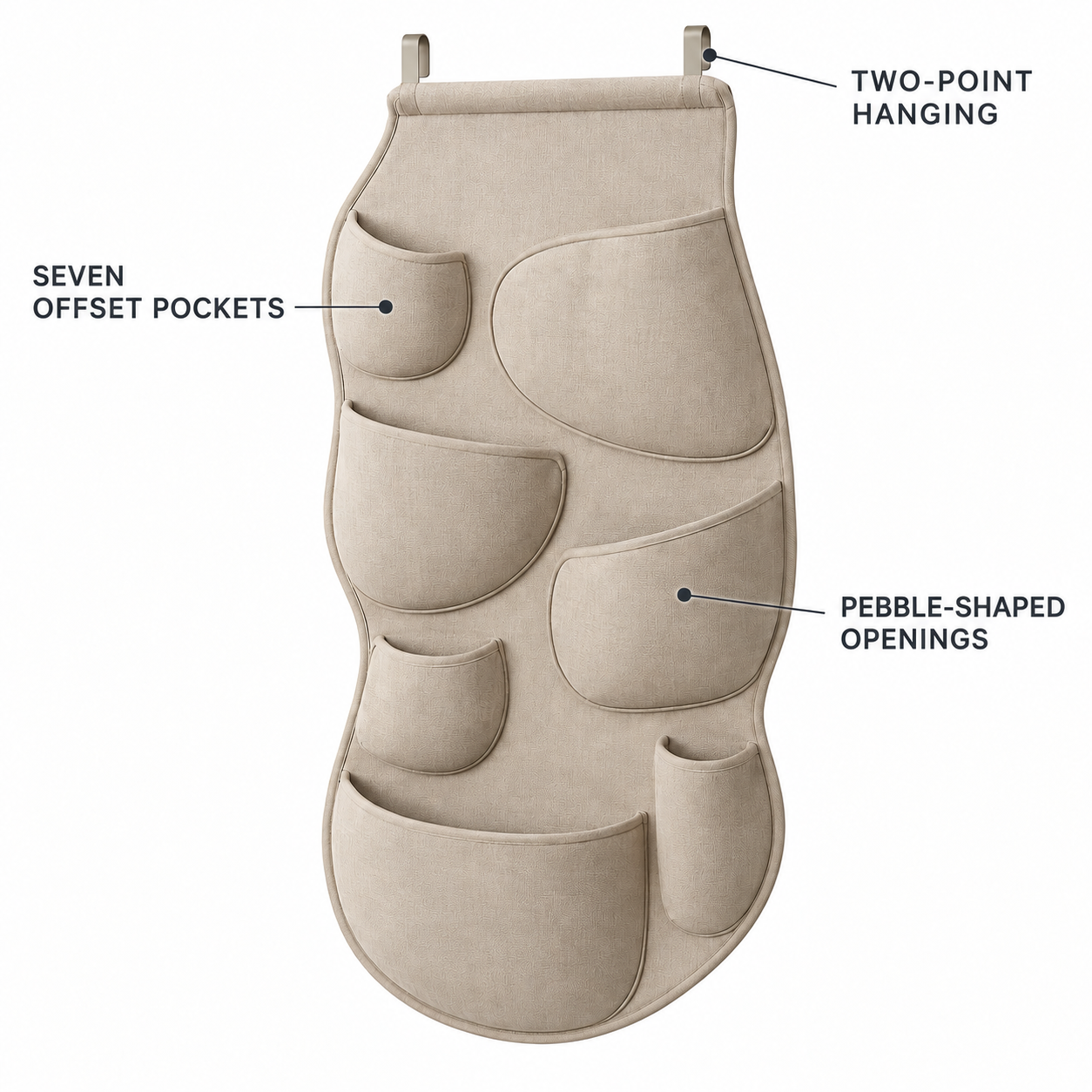 PocketWall Pebble-Grid Hanging Organizer