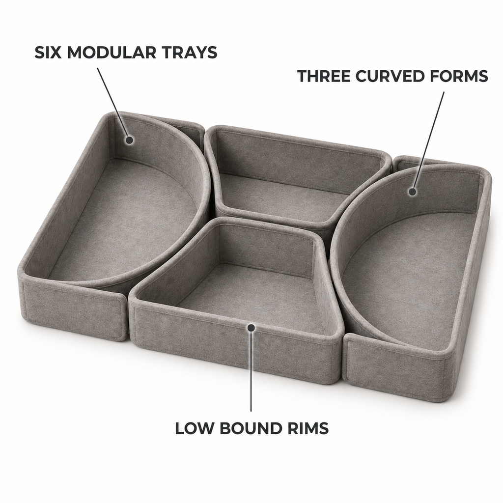 DivideSoft Interlock-Curve Drawer Organizer Set