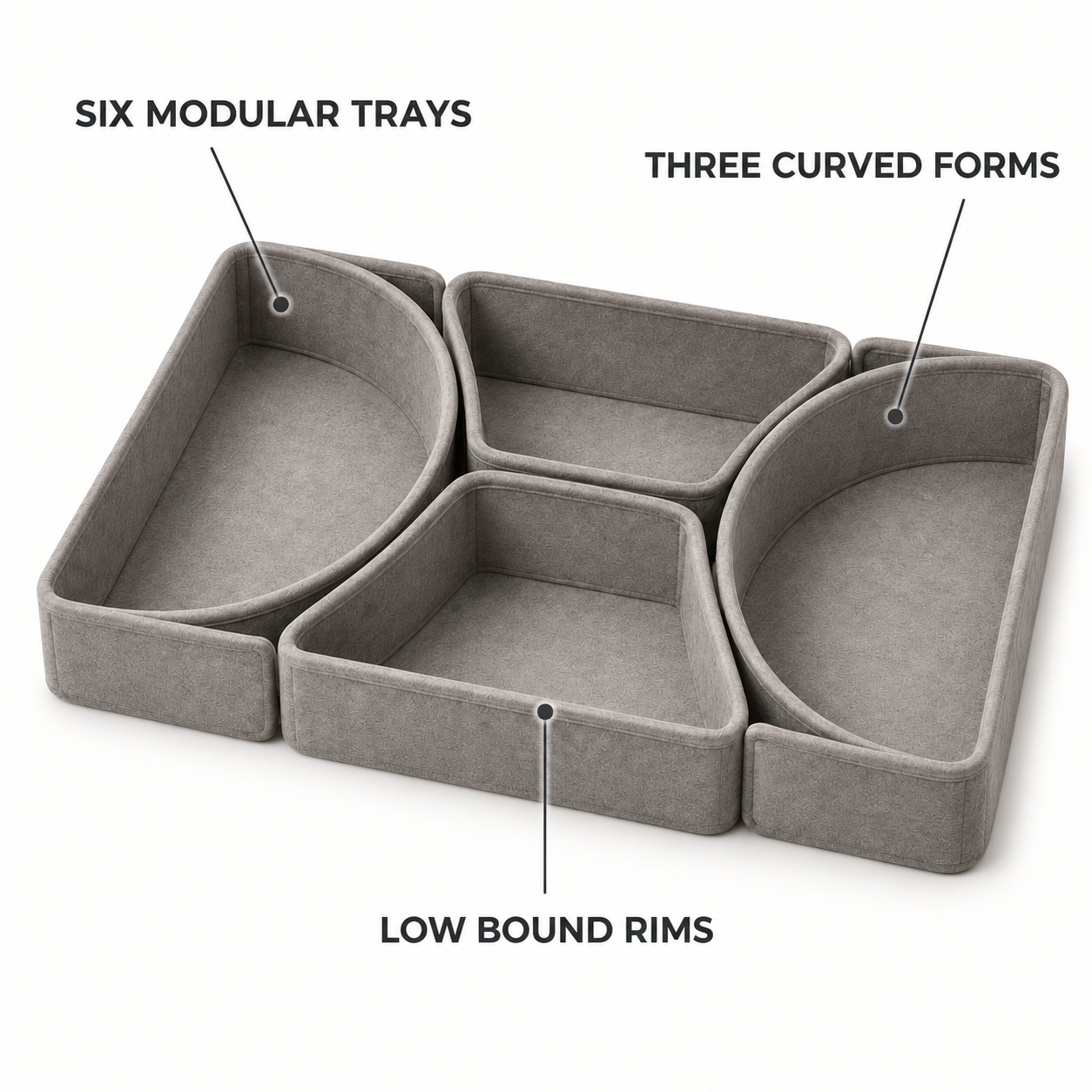 DivideSoft Interlock-Curve Drawer Organizer Set