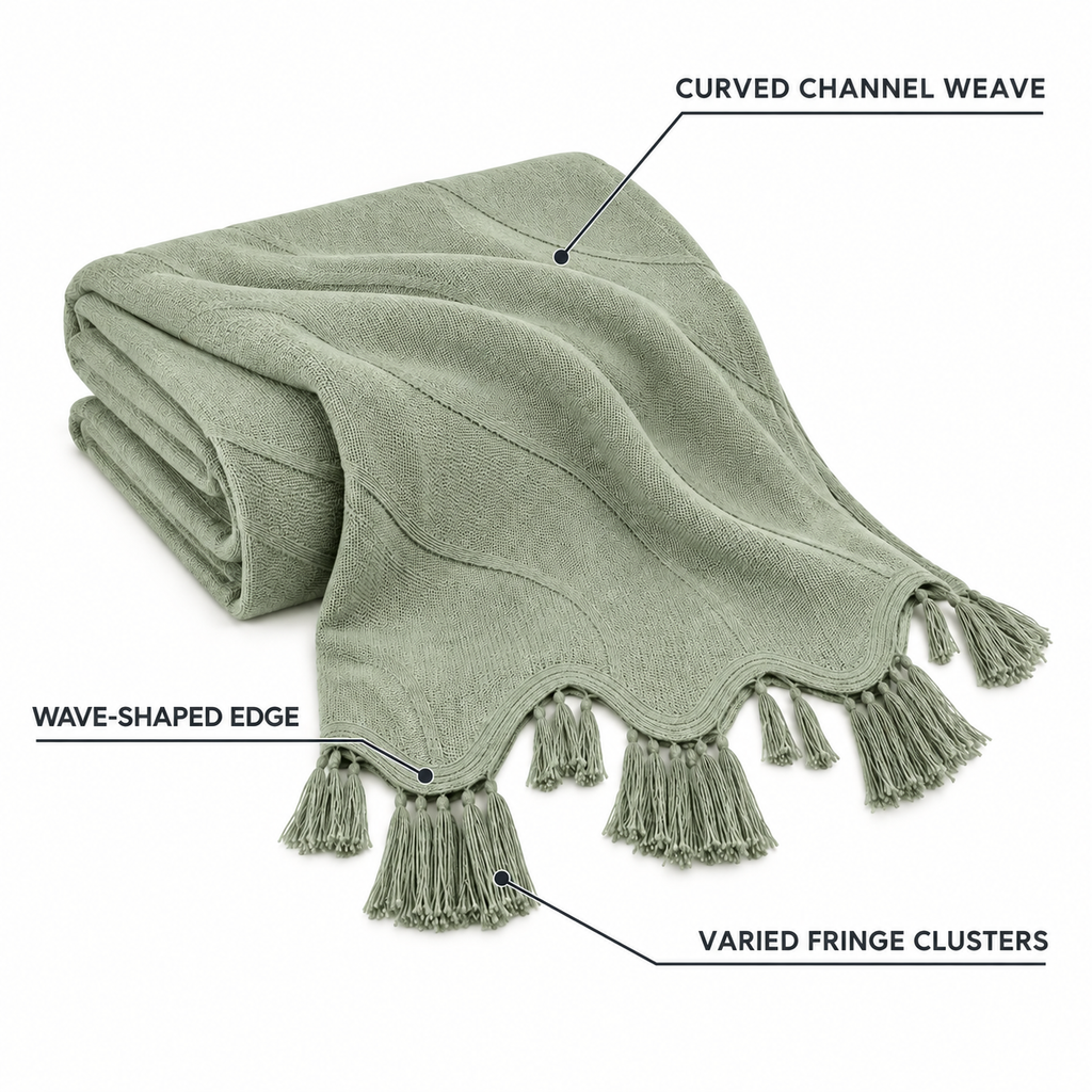 LoomRest Wave-Edge Lightweight Throw