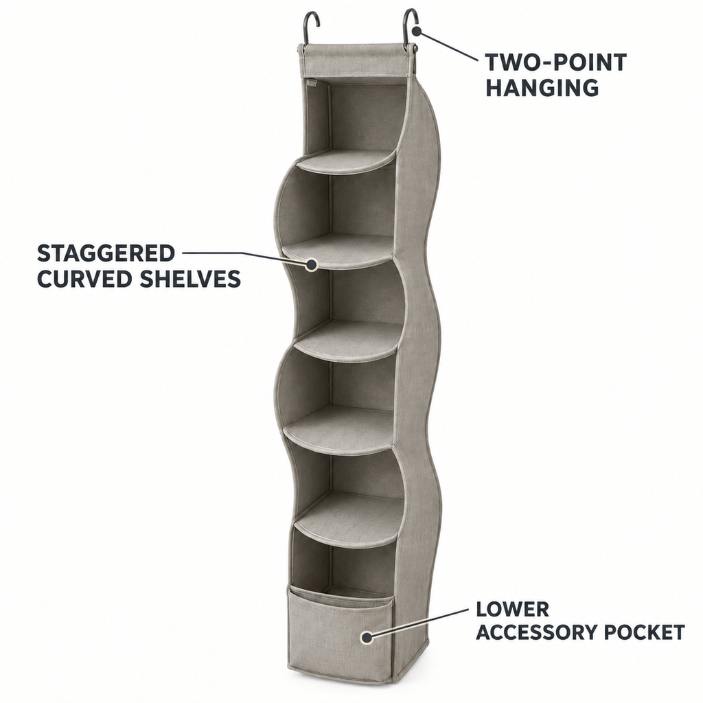 RailEase S-Curve Hanging Closet Organizer