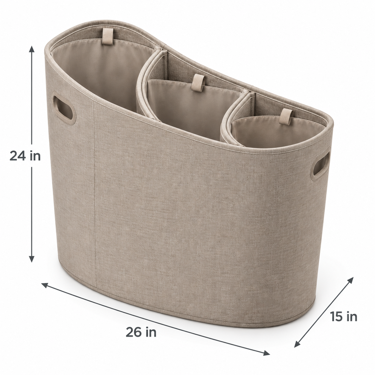 SortWeave Arc-Partition Laundry Hamper