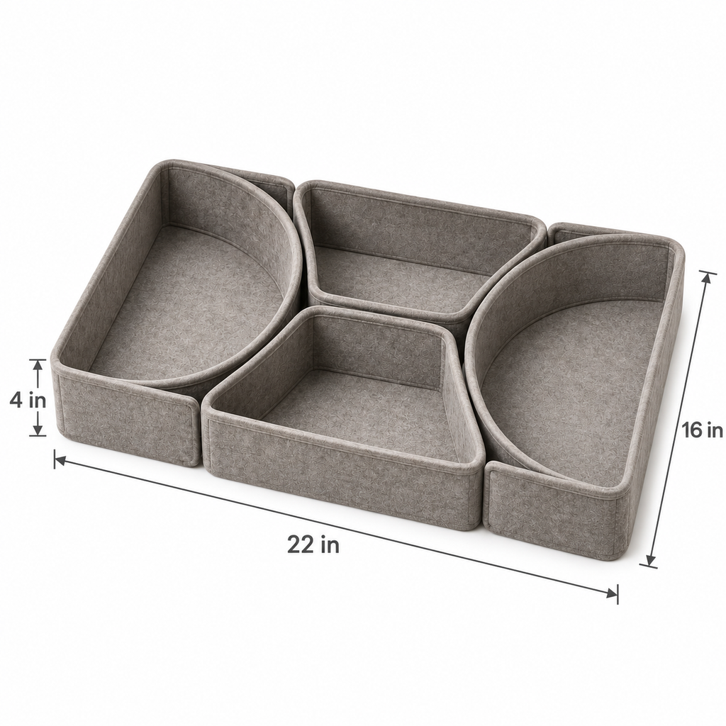 DivideSoft Interlock-Curve Drawer Organizer Set