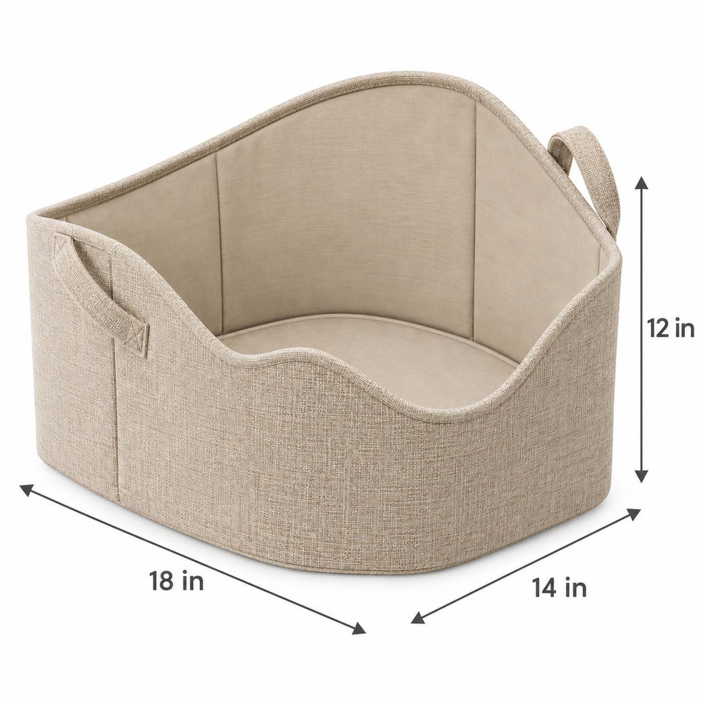 FoldNest Scallop-Front Fabric Storage Bin
